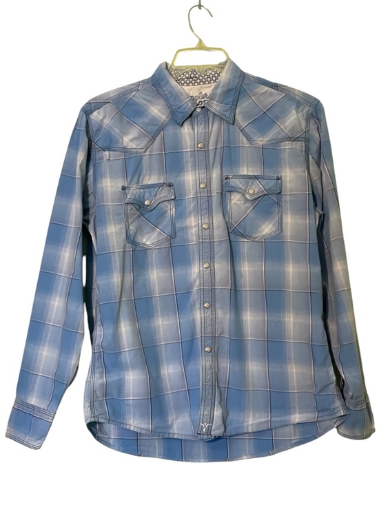 Wrangler Other - Wrangler Blue Plaid Western Button-Down Shirt. Size large GUC